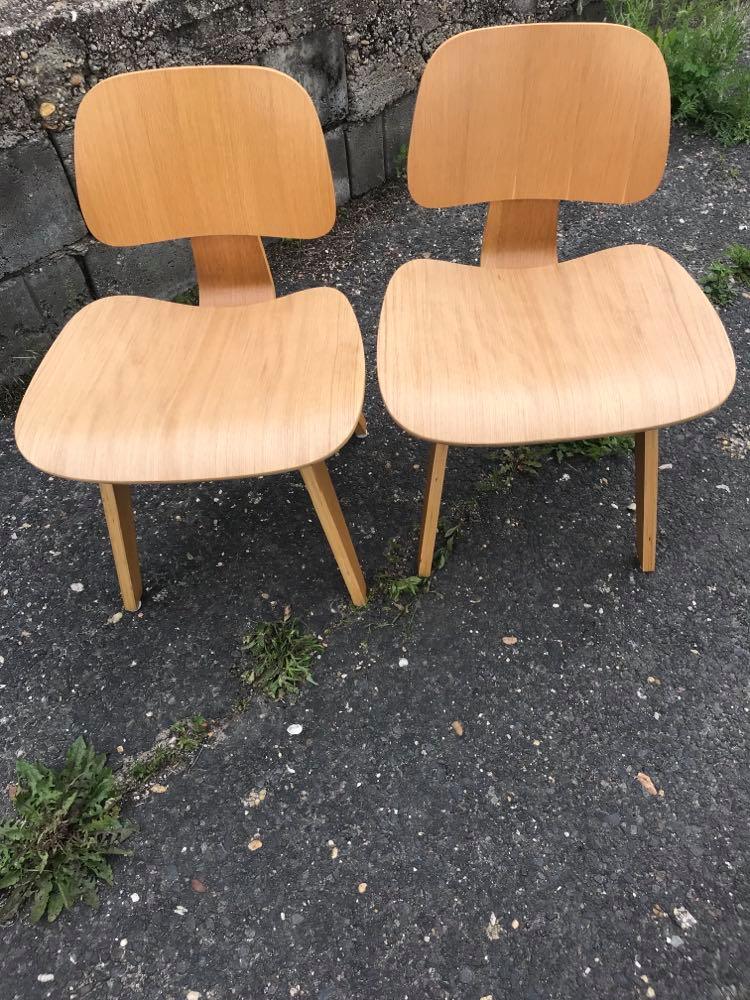 Restored molded plywood chairs