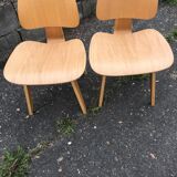 Restored molded plywood chairs
