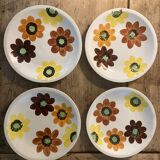 4 flat plates porcelain Gien
