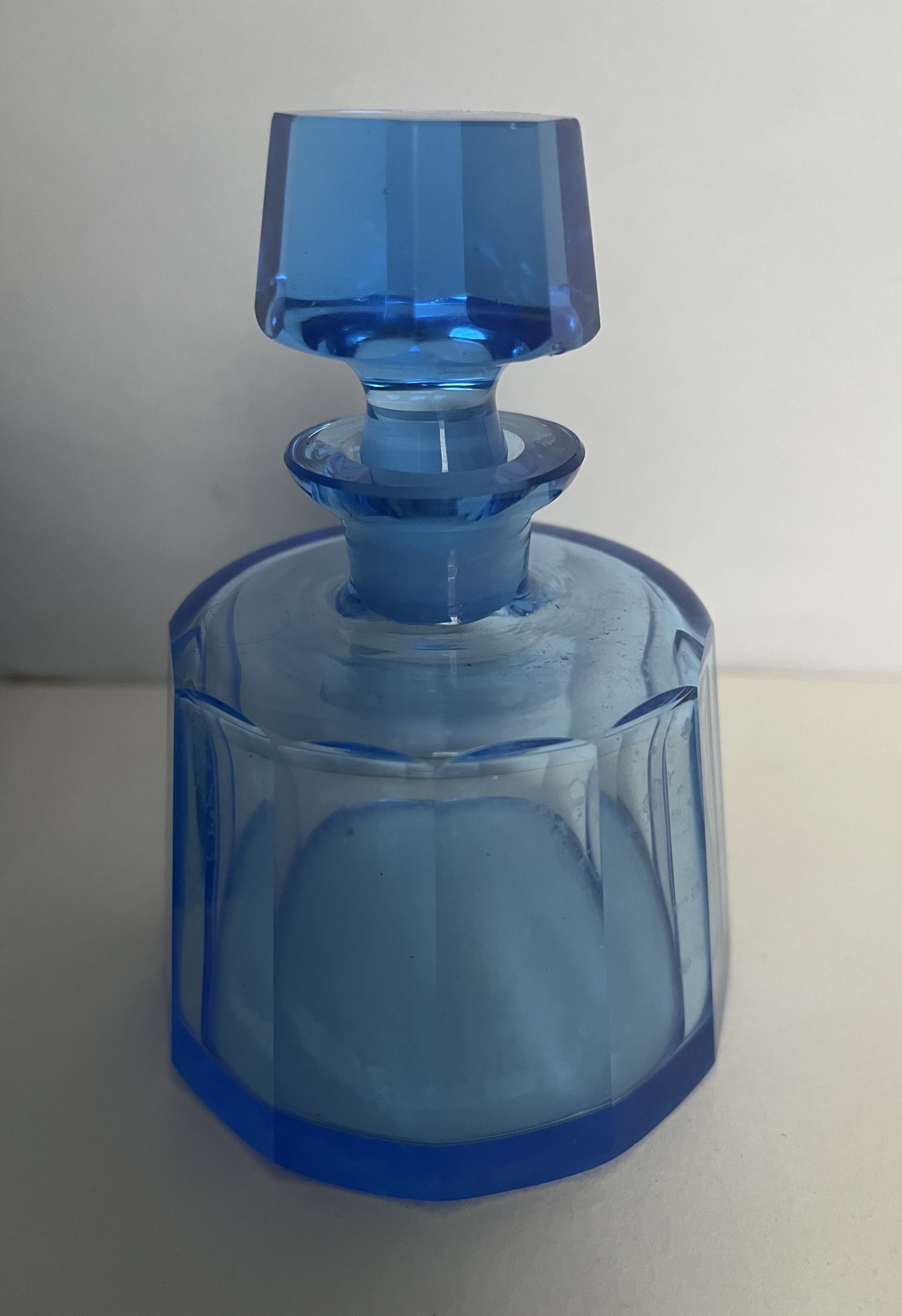 Blue glass toiletries