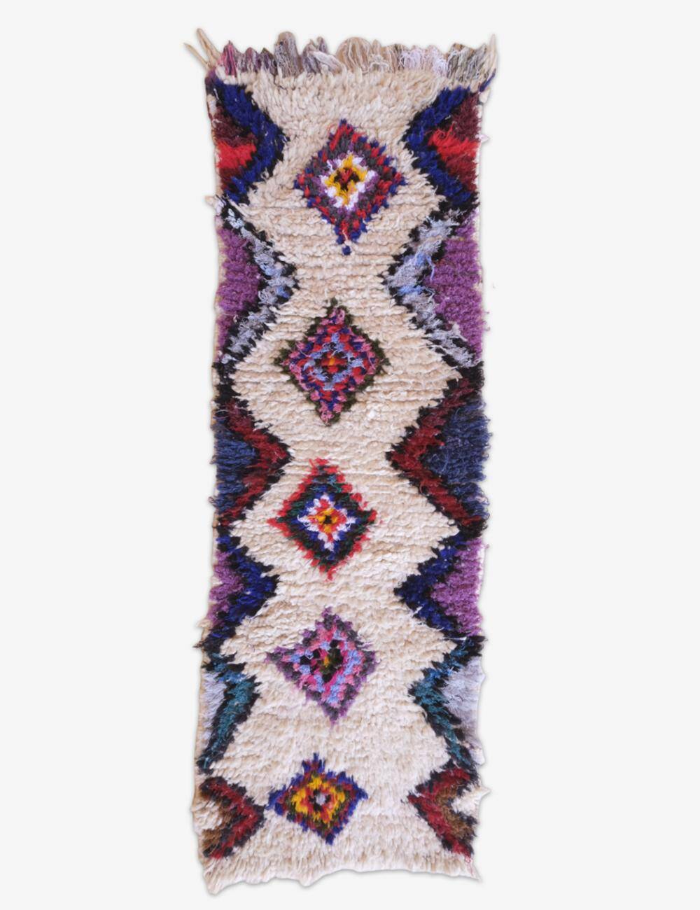 Vintage Bohemian Berber Rug - 194 x 64 cm