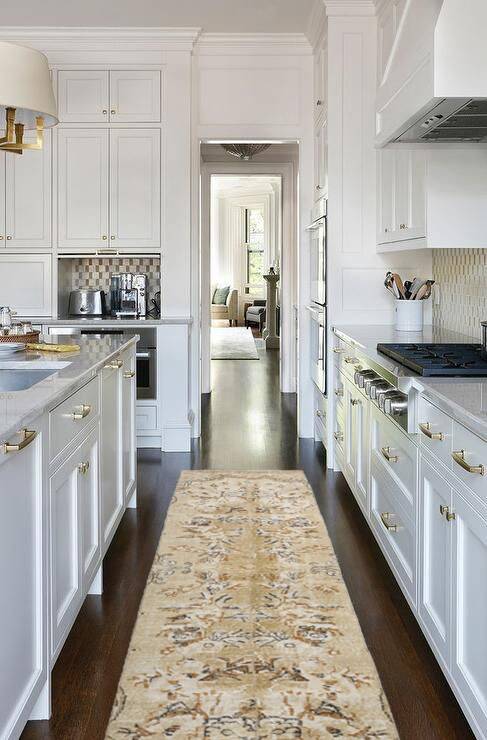 2x10 Beige Brown Floral Turkish Runner Rug, 73x302Cm SK 7009