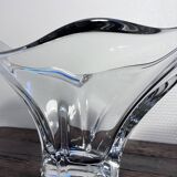 Large signed Bayel crystal bowl – Mid-century organic design