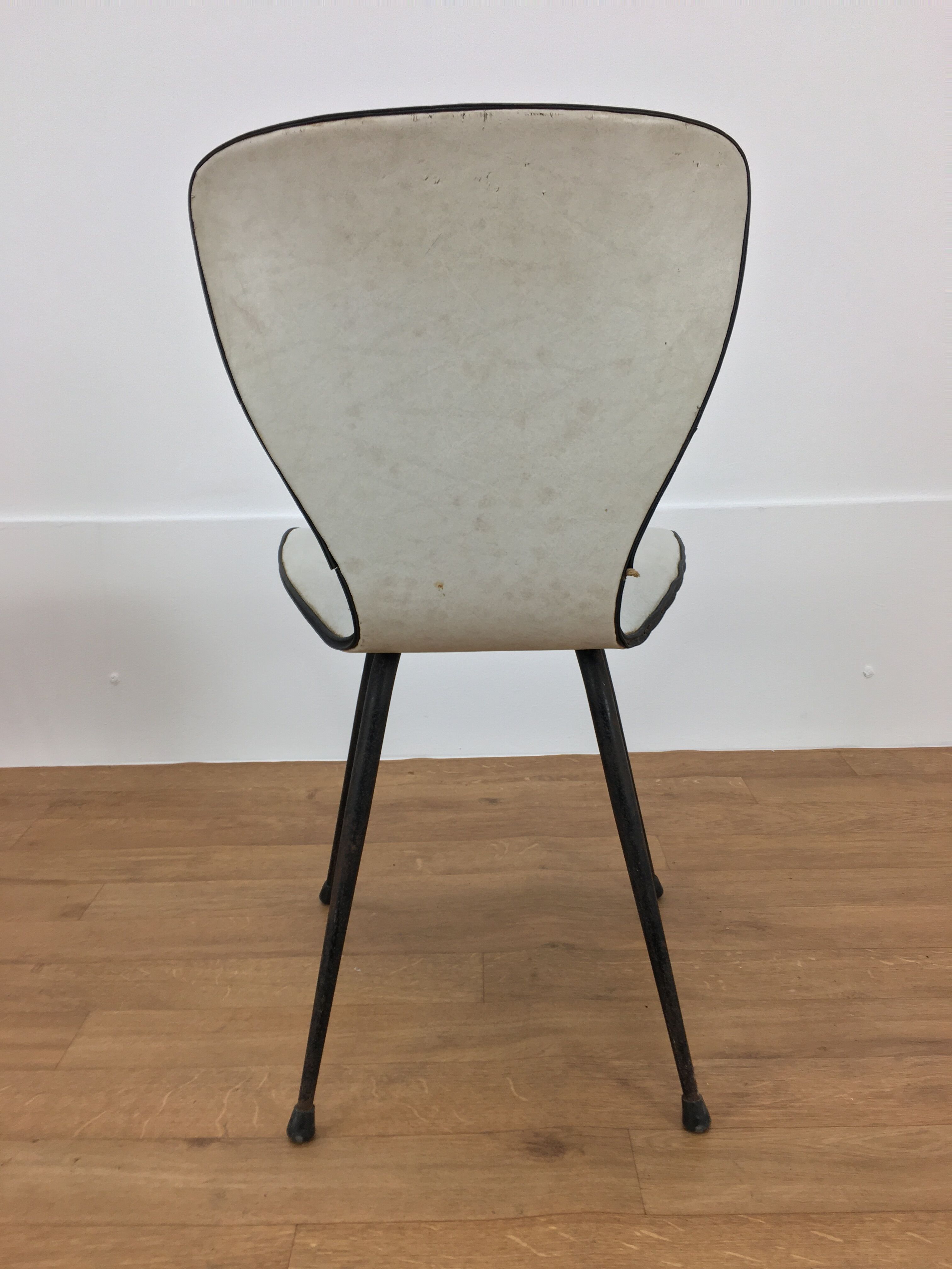 Pair of skai and metal chairs 1950