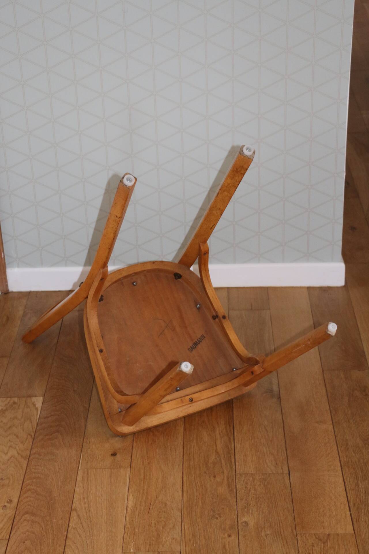 Baumann n°12 black skai chair, light beech