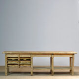 Industrial wooden worktable, 1980's