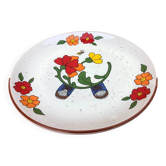 1970s glazed ceramic dessert plate