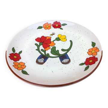 Années 1970 Assiette à dessert céramique émaillée