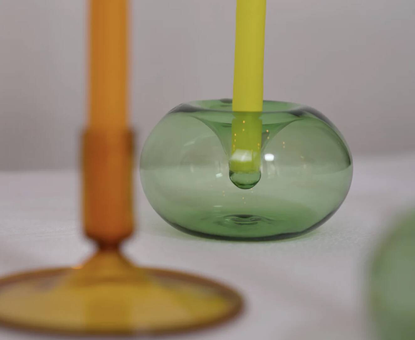 Mini green candle holder