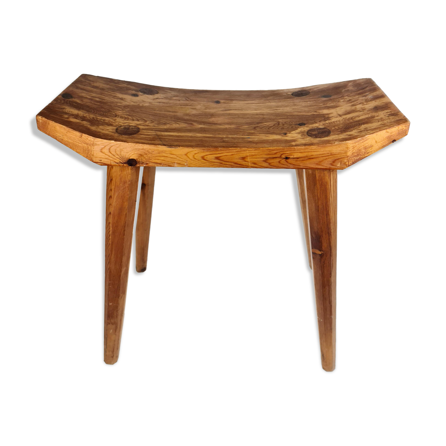 Swedish lacquered pine stool, 1970s