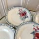 set of 6 flat plates Digoin Sarreguemines model "Lot" 30s
