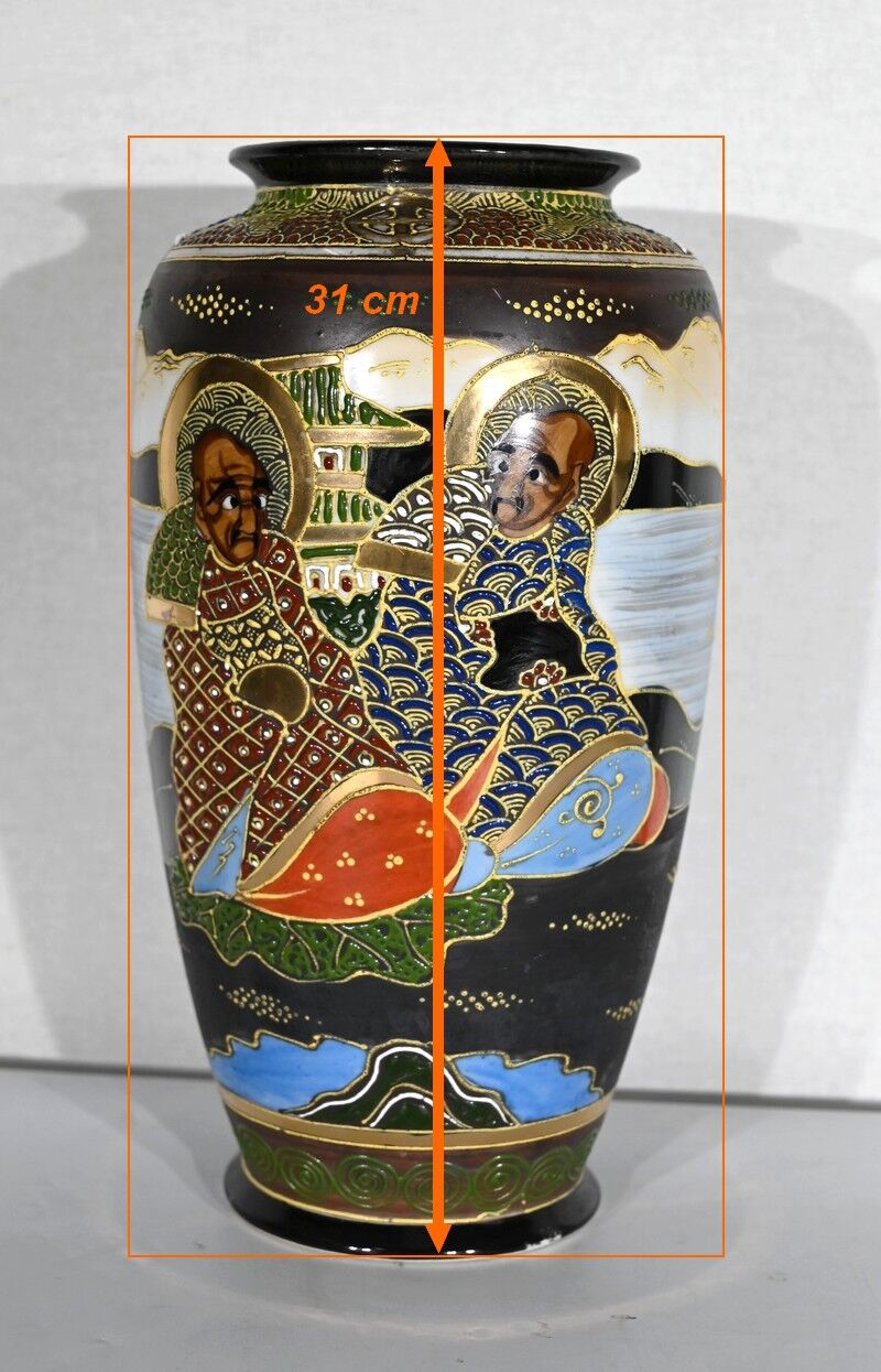 Pair of satsuma vases in japanese porcelain – early twentieth