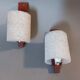 Pair of Scandinavian teak and perspex sconces Vintage 1960