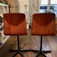 Paire de chaises vintage bois et métal pour bureau d'écolier