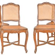 4 caned chairs from the Louis XV period stamped by Charles Delenoncourt.