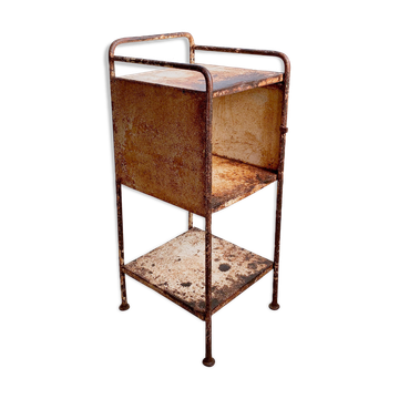 Former hospital bedside table late 19th century early 20th century in metal