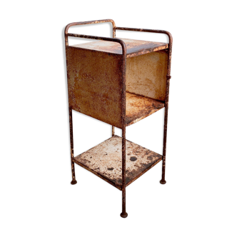 Former hospital bedside table late 19th century early 20th century in metal