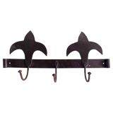 Antique French Provincial Wrought Iron Coat or Hat Rack with Fleur-de-Lis