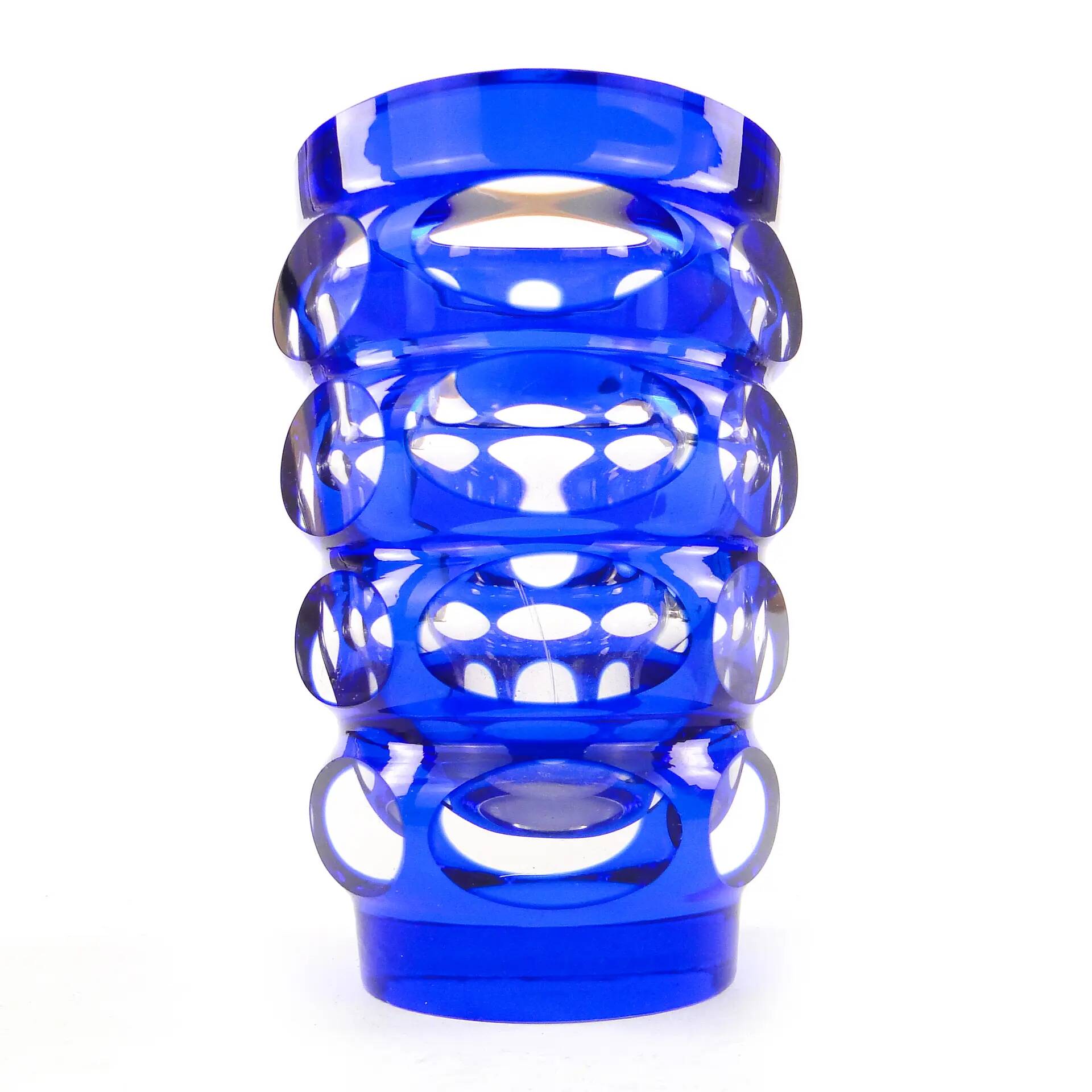 Mid-century modern vase, cobalt glass, Germany, 1950s