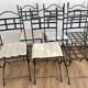 Six wrought iron chairs
