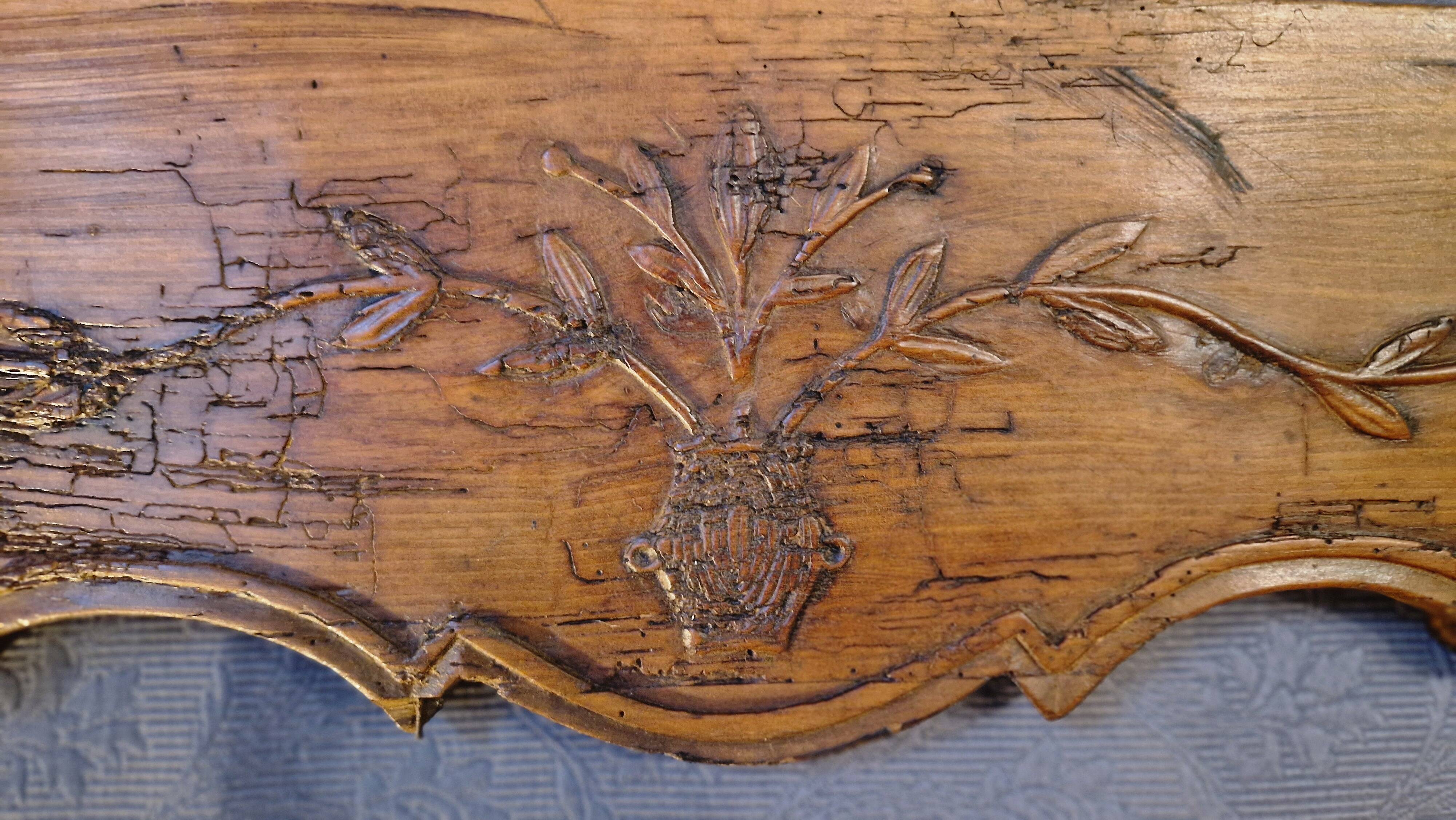 Panelling, ornamental pediment interior, 19th century.