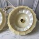 Pair of suspensions in opaline glass cream and silver border art deco 30s