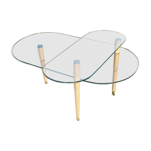 Table basse verre avec plateau