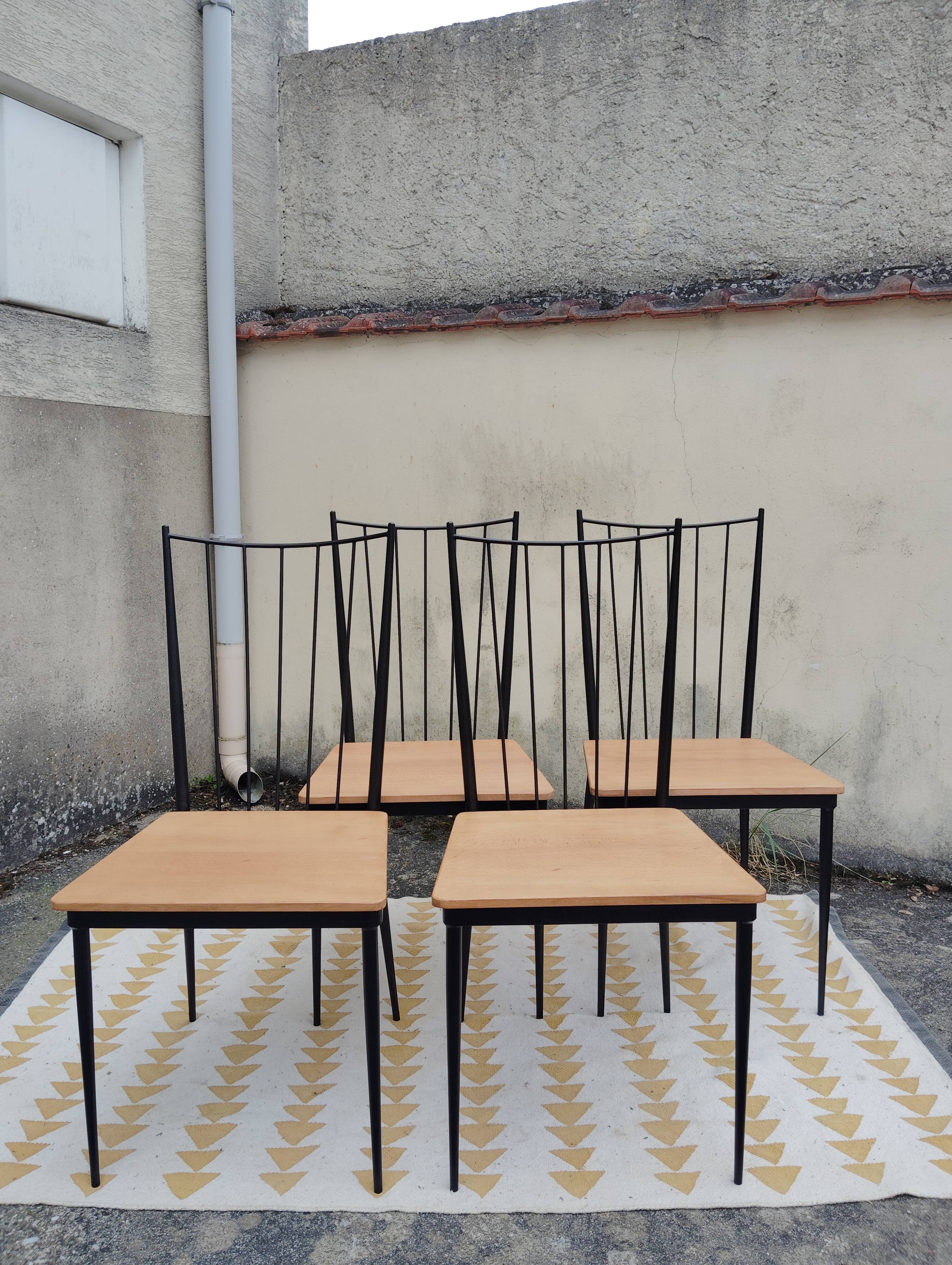 Set of 4 Colette Gueden chairs
