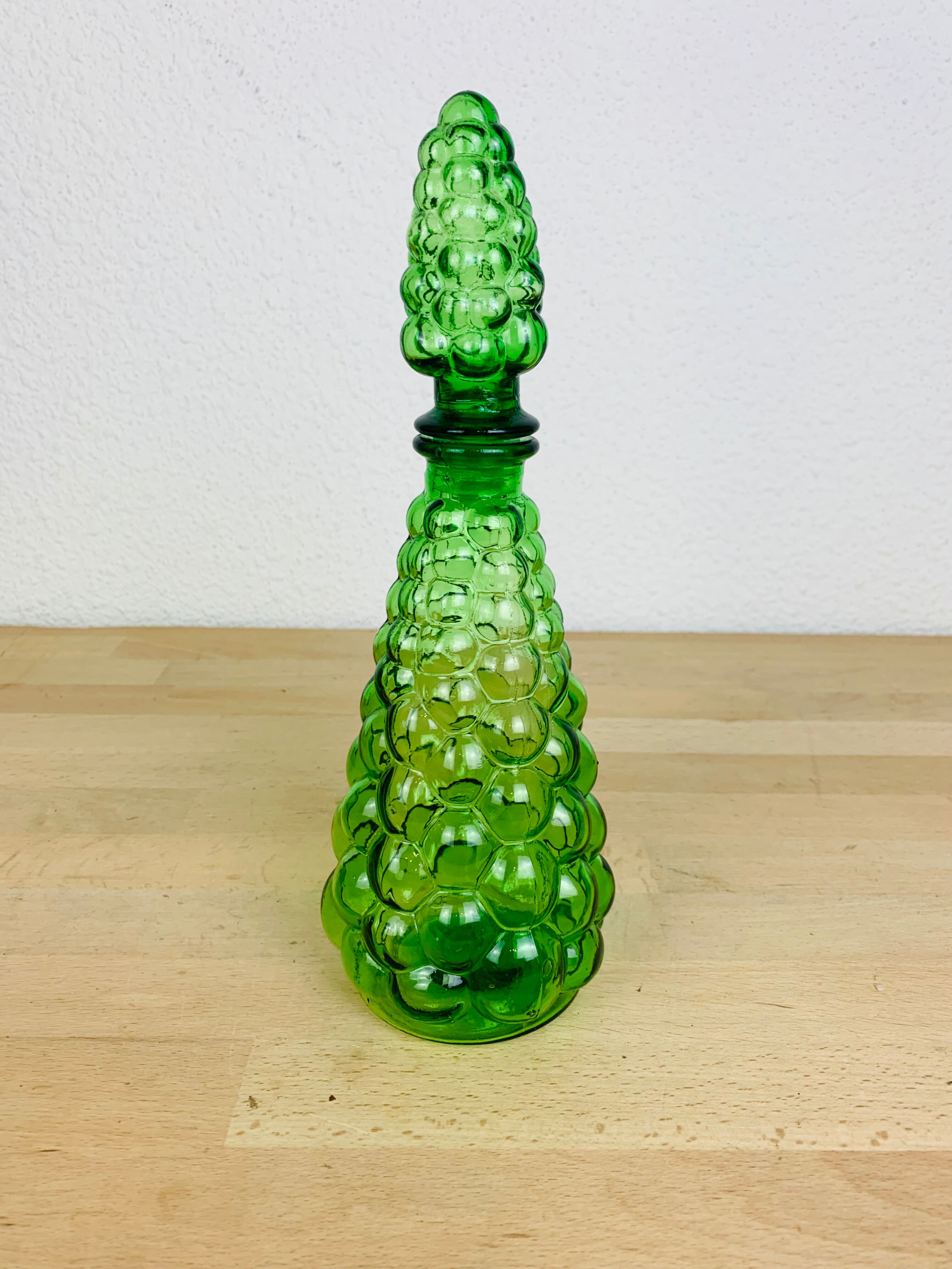 Italian green glass carafe