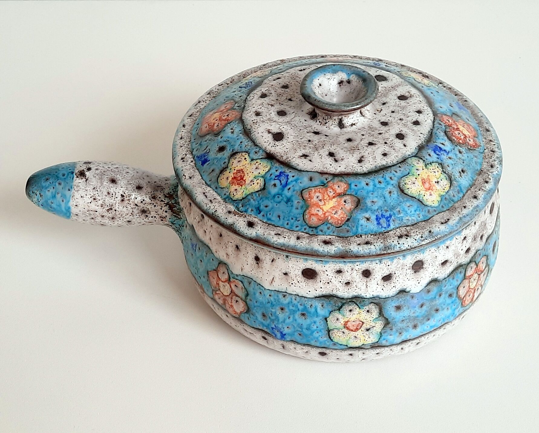 Ceramic pan stoneware lava vulcain - made in france - 60s