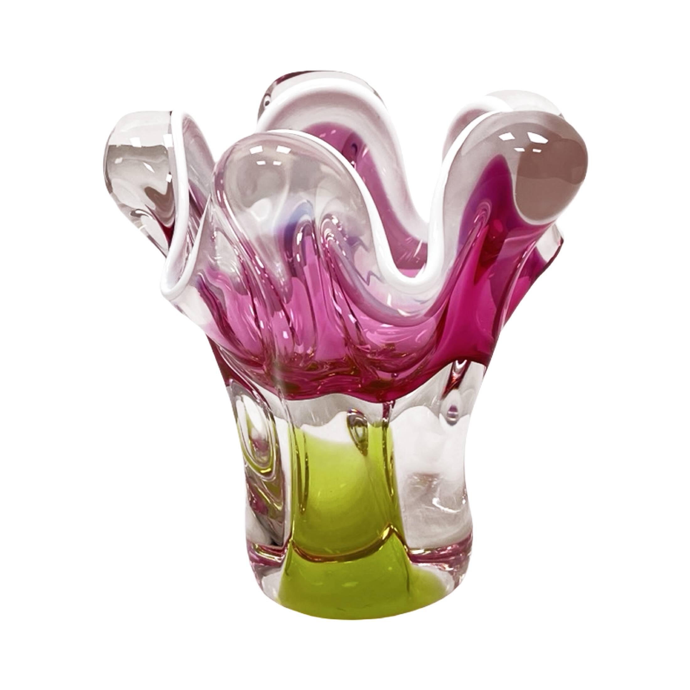 Chřibská Sklárna J. Hospodka vase, art glass, Czechoslovakia, 1960s.