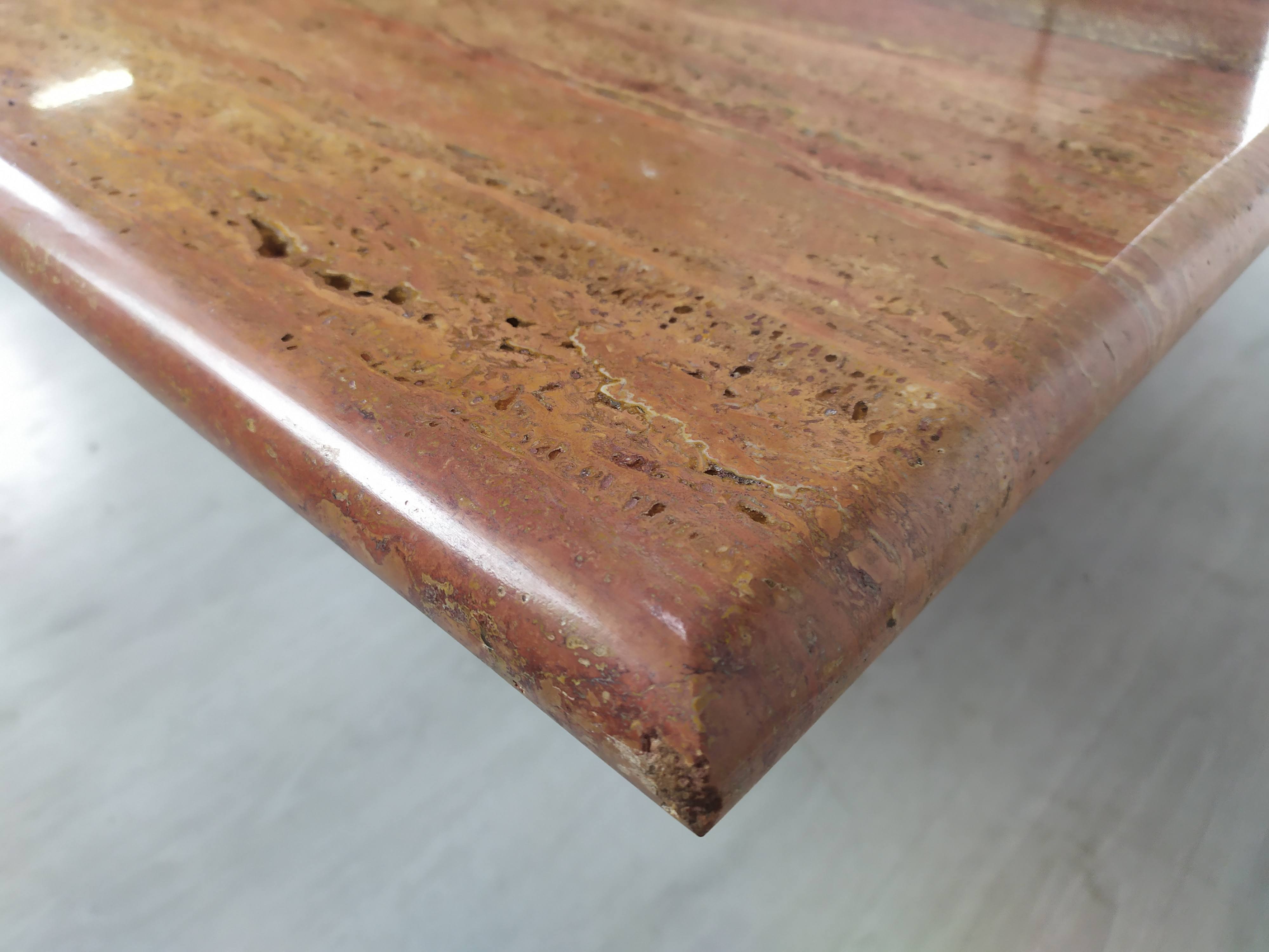 Travertine coffee table red design