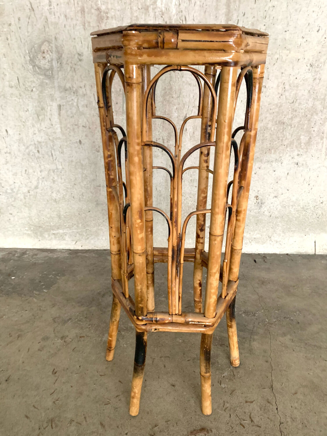 Rattan side table