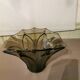 Art Deco vase in polished and frosted smoked glass