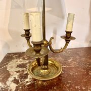 Lampe bouillotte ancienne en laiton – 3 lumières
