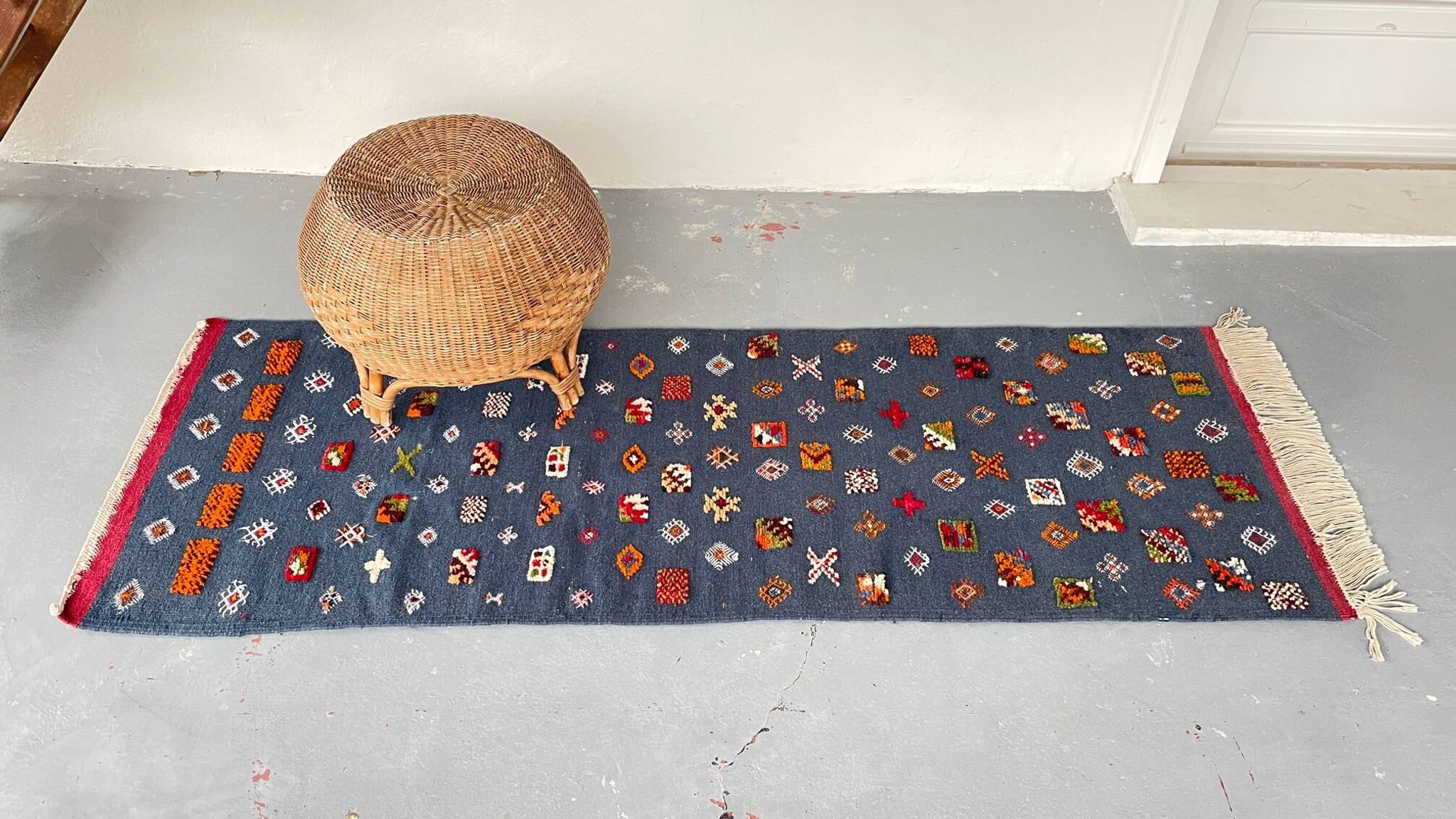 Berber Kilim Hallway Rug VINTAGE Velvet Patterns