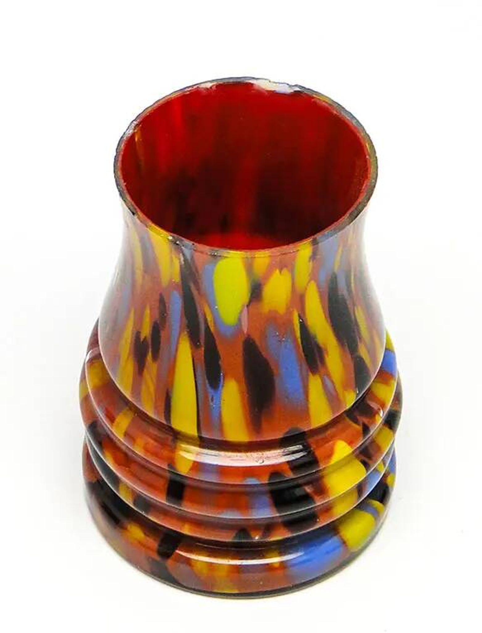 Art Deco Spatterglass vase, glass, Czechoslovakia, 1930s