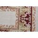 Tapis de couloir vintage turc Oushak fait main en laine et coton blanc