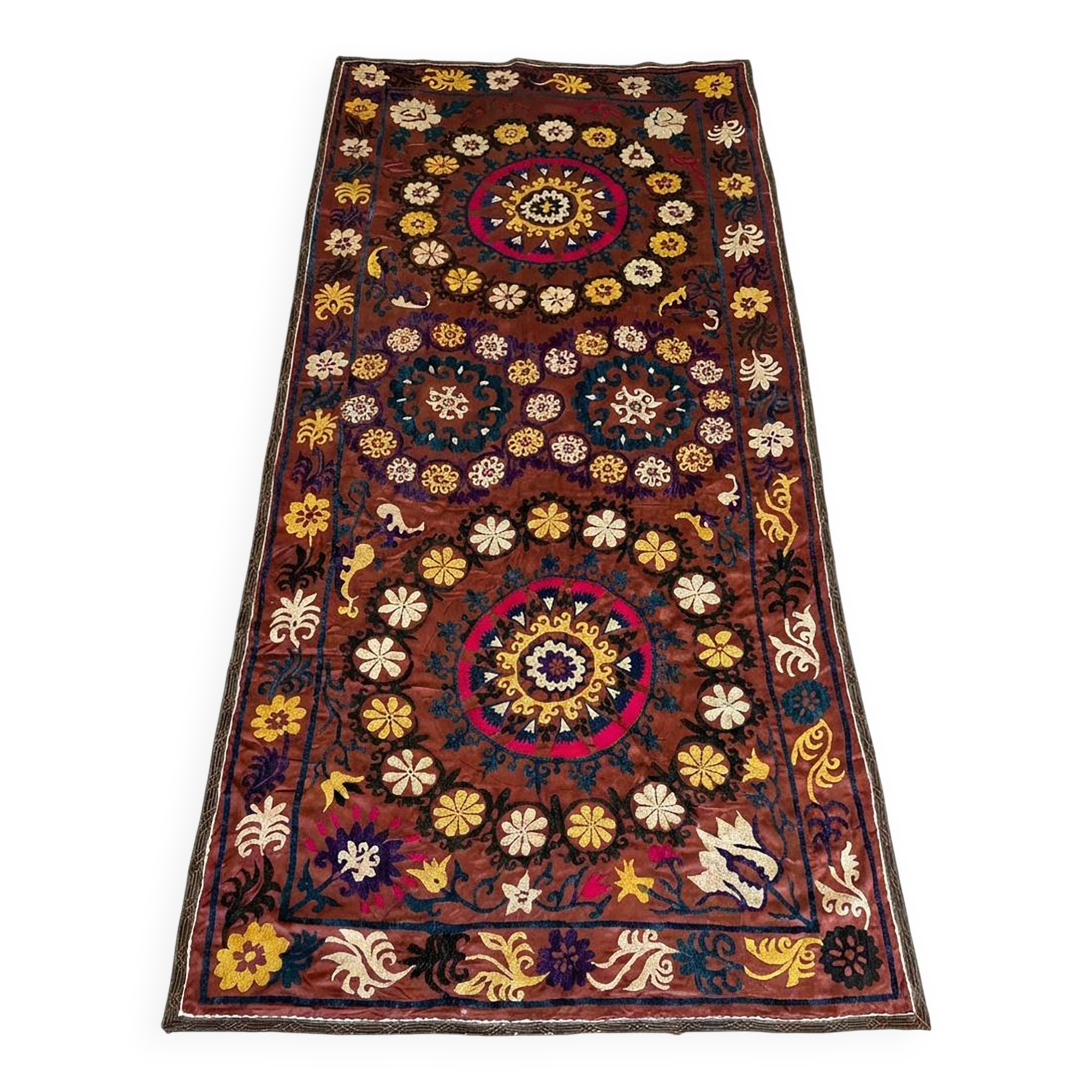 Vintage hand-embroidered tablecloth 135x280 cm