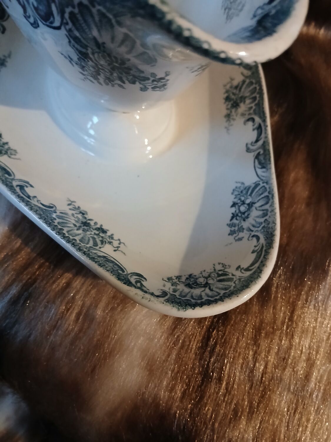 Antique sauce boat in ironstone