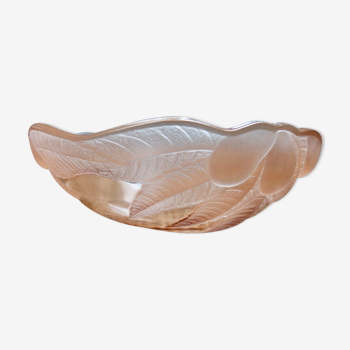 Salad bowlArt Deco transparent pink glass