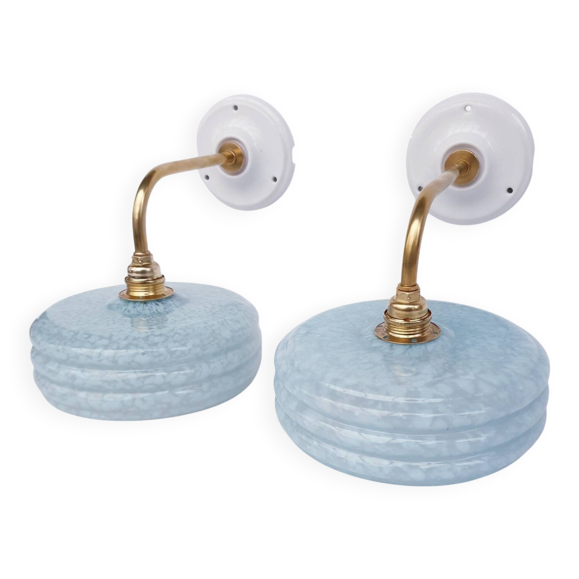 Clichy glass swan neck wall lights