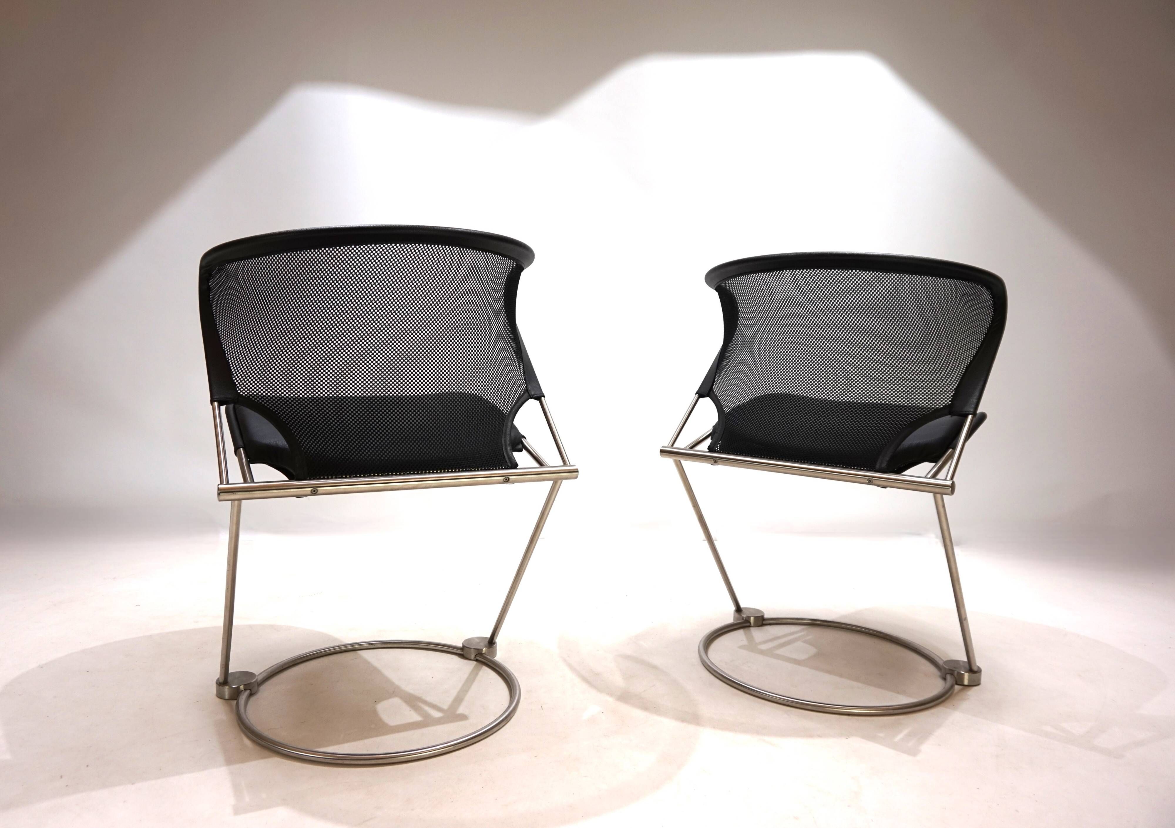 Set of 2 Wilkhahn Nuvola conference / dining room chairs by Herbert Ohl, 19