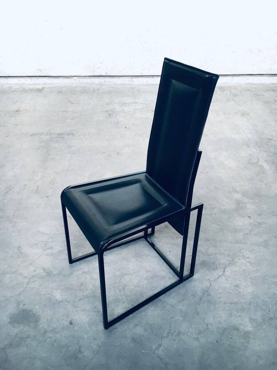 Postmodern architectural dining chairs, Italy, 1980s, set of 10