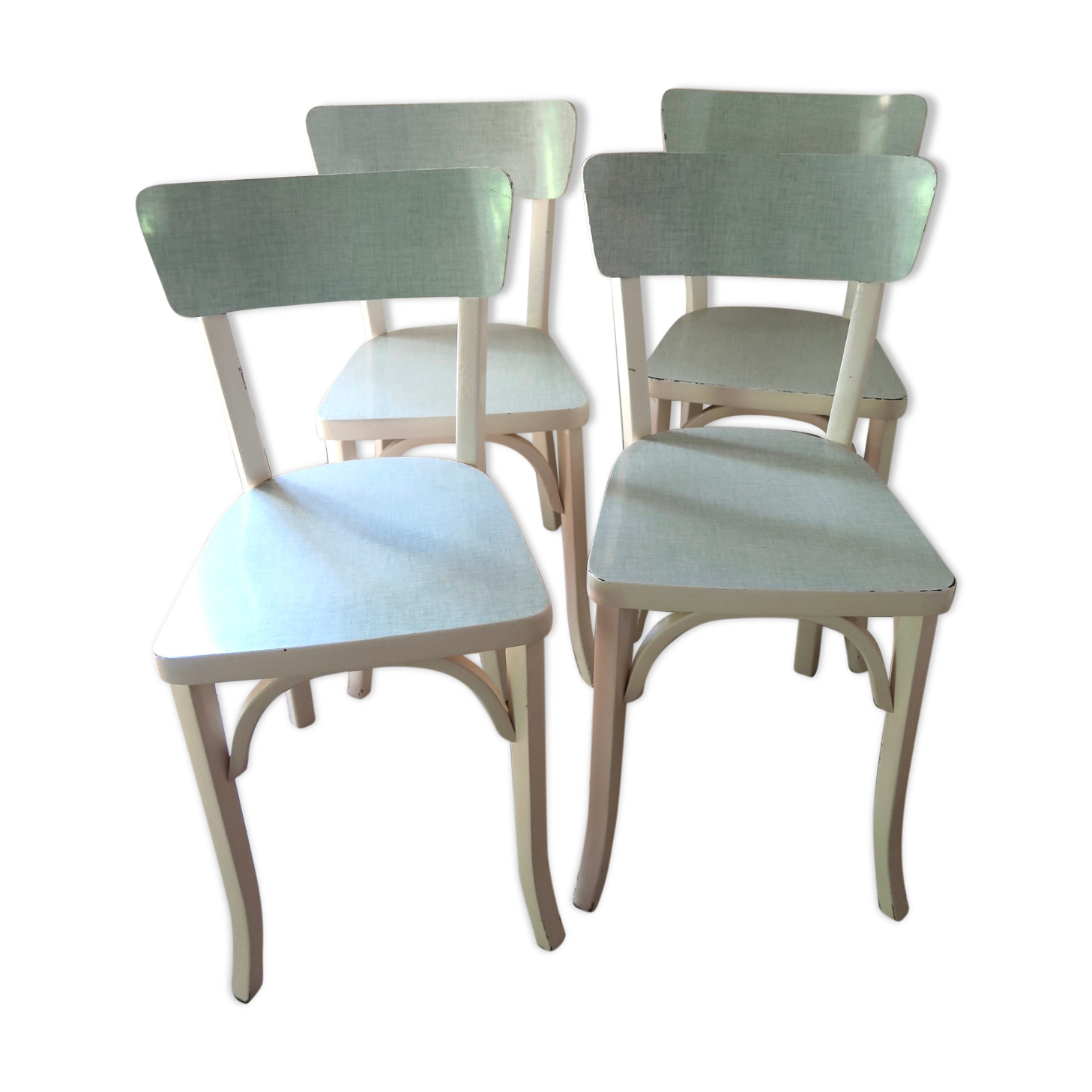 Lot de 4 chaises bistrot Baumann en bois et formica