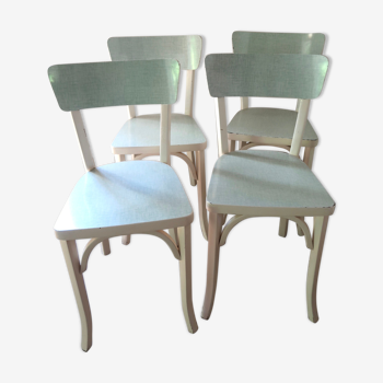 Set of 4 Baumann bistro chairs in wood and formica