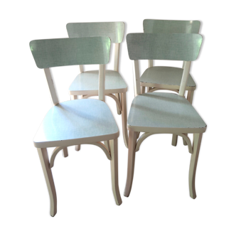 Lot de 4 chaises bistrot Baumann en bois et formica