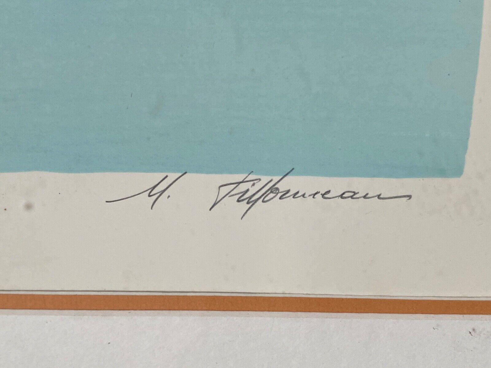 Lithograph Maurice Fillonneau Golfer 144/600 Aqua-Blues Certificate