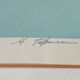 Lithograph Maurice Fillonneau Golfer 144/600 Aqua-Blues Certificate