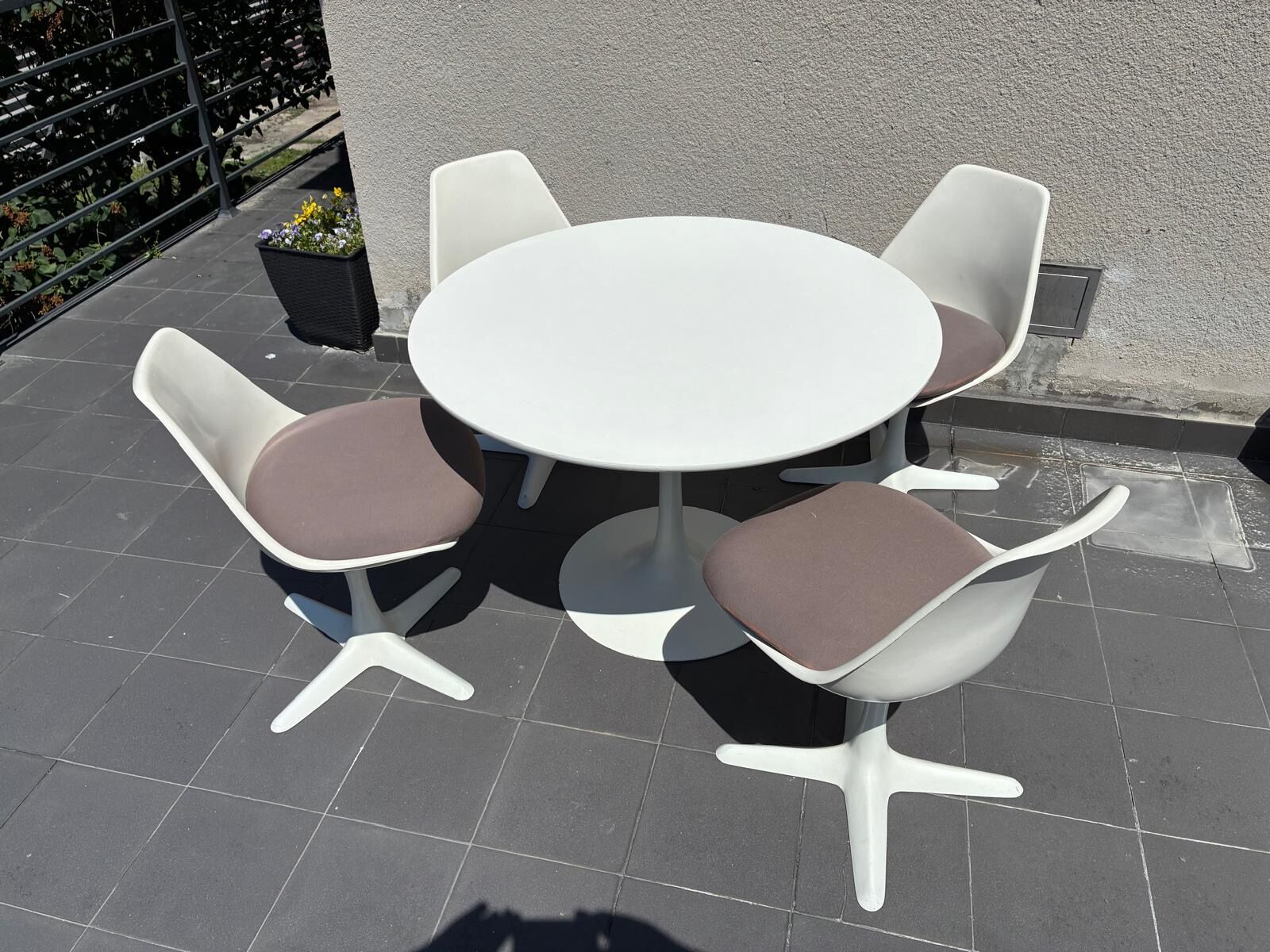 Vintage Arkana Tulip Dining Set Maurice Burke 1960s | Table + 4 Chairs